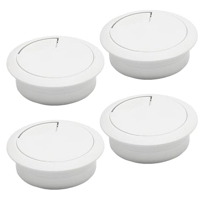 Desk Grommet 2" (50 mm), Desk Cord Hole Cover, Cable Grommet ABS Plastic, Desk Hole Grommet for Office and Home Table Cable, Detachable Adjustable Cable Cord Organizer (White 4 Pcs) - size: 2" (50 mm), style: 4 pcs White