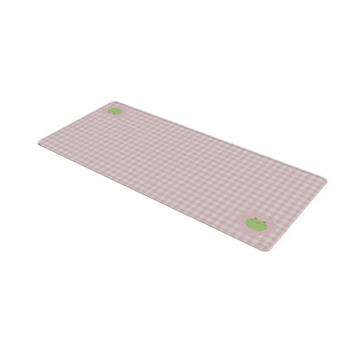 Pixio Mouse Pads - 36 x 16 inch XXL Checker Frogs Pink Multifunctional Large Desk Mats for Gaming, Office, Desktop Anti-Slip Waterproof Washable Computer Mouse Mat - color: Pink Checker Frogs