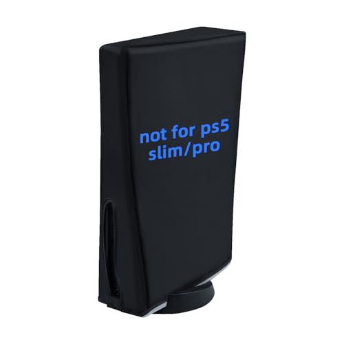Wigearss vertical Mode Dust Cover for PS5 Console 1680D Oxford Cloth Anti-Scratch Waterproof Dust Guard Backend Cutaway Design (Not for PS5 Slim/PS5 Pro) - color: Vertical-Black