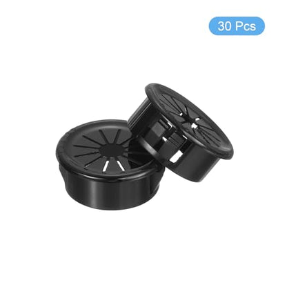 uxcell 30Pcs Cable Grommets, Snap Bushing Grommet for Holes with 1"(25mm) Mounting, Round Nylon Snap in Cable Desk Grommet for Cables and Cords Management, Black - size: 25 mm