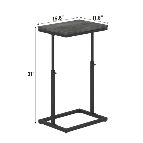 TUTOTAK End Table, Side Table, Tall Couch Table, Sofa Table, Living Room, Bedroom,Grey TB01BY083P - color: Grey, size: 1 Pack, style: Large