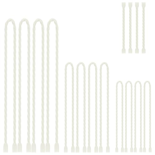 16Pcs 3-24Inch Silicone Cable Ties Reusable Steel-Core Silicone Twist Colorful Cable Tie Straps for Bundling and Organizing,Bendable Holder Strap for Indoor and Out All Purpose,White - color: White, size: 3-24 Inch