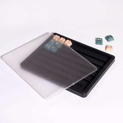 Sumgsn Keycaps Storage Box,Keycaps Container, 130 Keys Transparent Display Case Holds 7u Spacebar/Big Enter Key for XDA/Cherry/MOA/MAO Profile Mechanical Keyboard (Black) - color: black