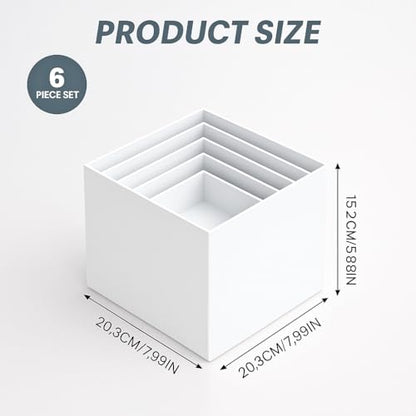 Moen Acrylic Nesting Stand Display Cube Box with Hollow Bottom 6 Pcs Pitcher Boxes for Display (Whith) - color: Whith