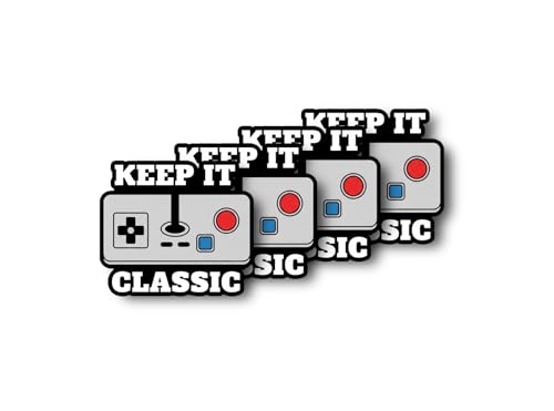 Keep IT Classic Sticker | Vintage Gaming Controller Decal | Retro Gamepad Art | Video Game Decor Room | Wall | 4 Pack [MING] - size: 3-inch