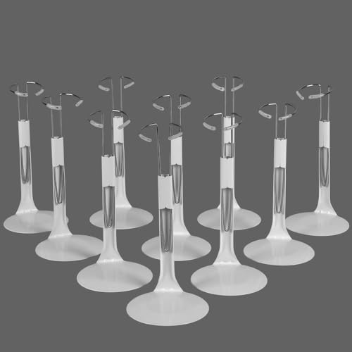 UCanaan 10 Pcs Doll Stand - Action Figure Stands with Expandable Waist Wire for 8"-14" Dolls doll stands for 8 to 12inch dolls Suitable for 1/6 Dolls Accessories，action figure stand-White - color: White