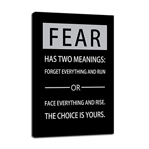 Fear Has Two Meanings Motivational Wall Art Printed Pictures Canvas Inspirational Entrepreneur Quotes Pictures Posters Home Decor Painting Frame for Living Room Office Ready to Hang [12''W x 18''H] - color: Inspirational-10, size: 18"L x 12"W