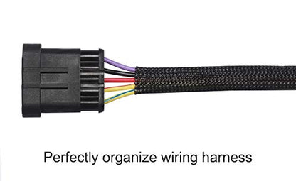 50ft - 1/4 inch & 1/2 inch PET Expandable Braided Sleeving – Black – Alex Tech Braided Cable Sleeve - color: Black, size: 1/4"-25ft &1/2"-25ft