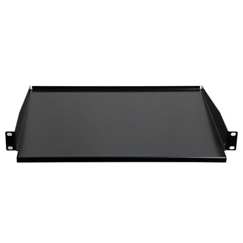 Aeons 1U 19-inch Universal Server Shelf Rack Mount Cantilever Center Mount Shelf 15" Deep, Fixed Server Rack Cabinet Solid Shelf Black 2-Pack - style: 1U-15" Solid