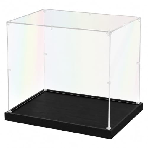 JUJOMAT Acrylic Display Case for Lego Super Mario The Mighty Bowser 71411 Clear Acrylic Display Box for Lego Action Figures Doll Hobby, Assembly Required, Black Base (16 x 13 x 14 inches) - color: Black, size: 16 x 13 x 14 inches