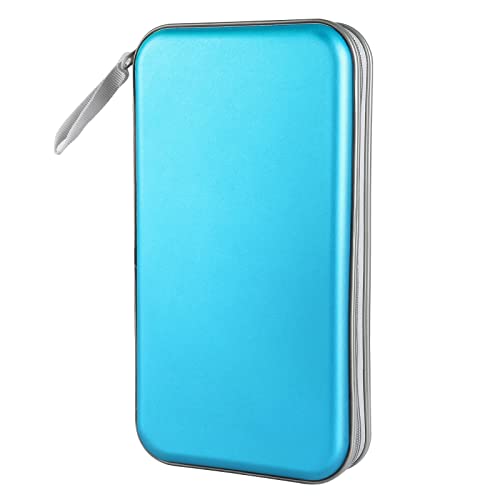 Siveit CD Case Holder, 80 Capacity CD/DVD Case Holders Wallet Hard Plastic CD DVD Disc Cases Storage Binder for Car Home Office Travel (Sky Blue) - color: Sky Blue