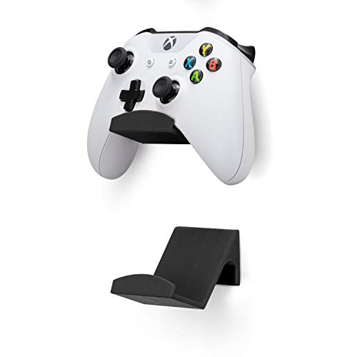BRAINWAVZ Game Controller Holder Wall Mount Stand (2 Pack) for Xbox, PS5, Series X, ONE, PS4, PS3, Switch, Nintendo, PC & More, Fits Latest & Retro Gamepads, Stick On, Easy to Install, UGC1 - color: 2 Pack