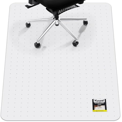 Kuyal Office Chair Mat for Carpet, 48x60 Clear Heavy Duty Computer Chair Mat, Under Desk Protector Carpeted Floors Mat, Easy Chair Movement,Ship Flat - size: 48" X 60"