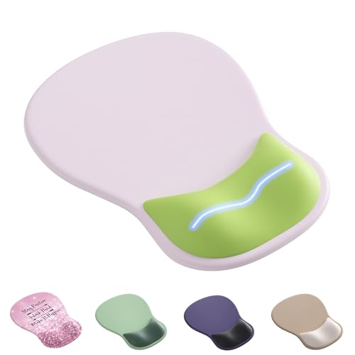 Ergonomic Mouse Pad with Wrist Rest,Cute Gel Mousepad Wrist Support - Small Mini Portable for Travel Mouse Pads for Desk Laptop,Computer,Office & Home Decor (Pink & Green) - color: J-Pink&Green