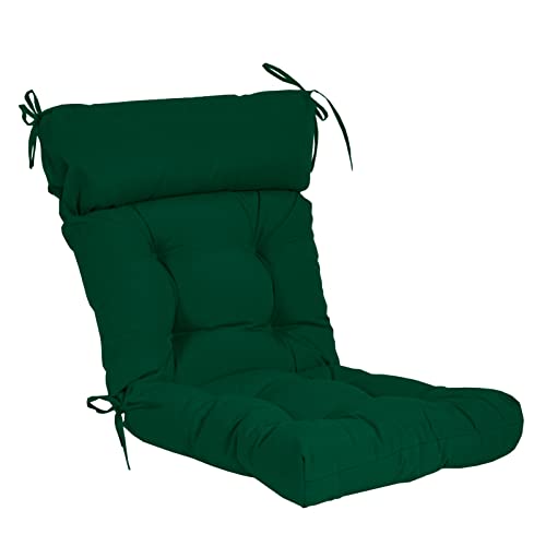 QILLOWAY Outdoor Rocking Chair Cushions Set of 2, 100% Polyester Waterproof Patio Rocking Chair Cushion, High Back Weatherproof Chair Pad for Adirondack & Outdoor Furniture, Mallard, Forest Green - color: Mallard / Forest Green