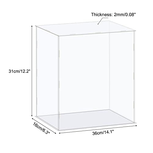 MECCANIXITY Acrylic Display Case Box Clear Dustproof Protection Showcase 14.1x6.3x12.2 Inch for Collectibles Display - size: 14.1x6.3x12.2 Inch