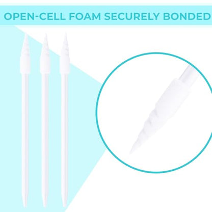 Chinco 200 Pcs Cleaning Swabs 2.56 Inch Sponge Tip Swabs Sticks for Printer Heads, Scanners, Camera Lenses, Chip Hard Disk Industries, Optical Lenses and Optical Equipment Makeup(White) - color: White