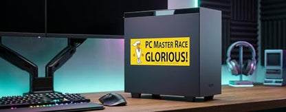 Glorious PC Master Race Bumper Sticker 5 Pack for Your Battlestation, Laptop, Computer Case, Wall & Window. Supports Childs Play Video Gaming Charity. Great Gift for a Proud Gamer, Geek or Nerd.