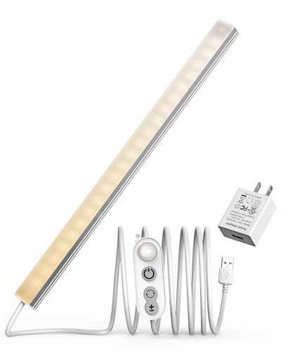 ASOKO Motion Sensor Dimmable Led Under Cabinet Lighting,14.5in USB Plug-in Under Desk Light with 3 Color Changing(2700K, 4000K,6000K),Dimmable LED Light Bar for Home Kitchen,Cabinet,Pantry - size: 14.5 Inch-Motion Sensor