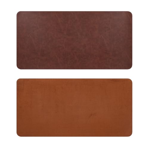 23.6"×13.8" Green Non-Slip PU Leather Desk Mat, Waterproof Extended Mouse Pad for Office