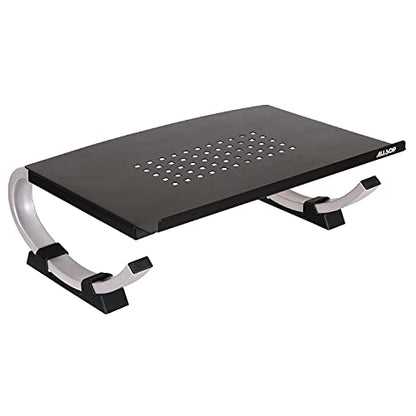 Allsop Redmond Adjustable Laptop Stand, Vented Curved Sturdy Metal Ergonomic Riser, Black (ASP30498) - style: Laptop Stand