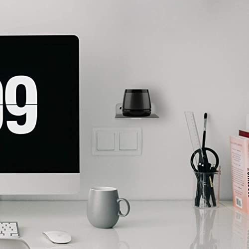 Floating Speaker Shelf - Small Wall Mount for Speakers, Webcams, Displays - Acrylic Shelf in Silky White & Transparent - color: Silky White & Transparent, size: Small