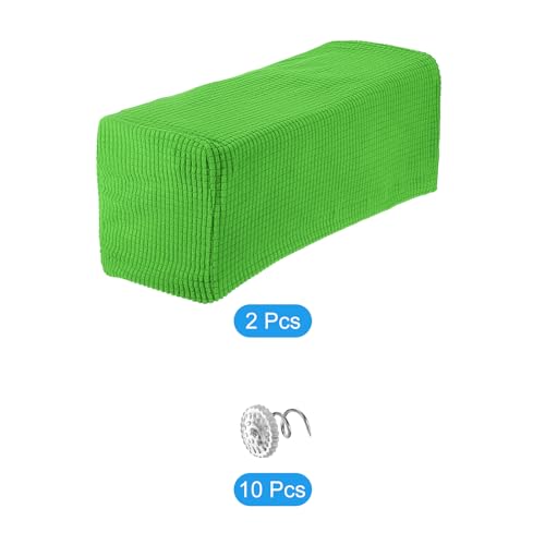 uxcell 2pcs Stretch Armrest Covers for Chairs/Sofas, Couch Arm Covers with Twist Pin, Furniture Protector Slipcovers Grass Green - color: Grass Green