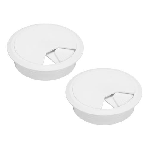 MECCANIXITY 2 Pcs Desk Grommet 3 Inch(80mm), Round Desk Cord Hole Cover Wire Cable Organizer for Home Office Computer Table Cables,White - color: White, size: 3 Inch(80mm)