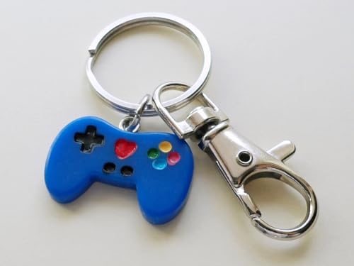 Video Game Controller Charm Keychain with Clasp, Gamer, Gaming Keychain
