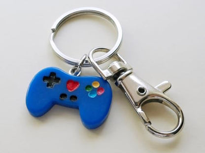 Video Game Controller Charm Keychain with Clasp, Gamer, Gaming Keychain
