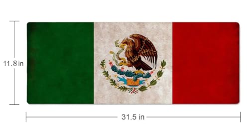 Large Mexico Eagle Flag Desk Mat - Gaming XL Mouse Pad, 31.5 x 11.8 Inch - color: Mexico Eagle Flag