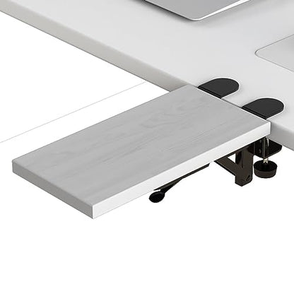 OUGIC Ergonomic Desk Extension Tray, 30 x 15 cm, Clamp Without Perforation, Foldable Keyboard Drawer Tray, Wrist Rest, Computer Stand - color: White., size: 15cm*30cm