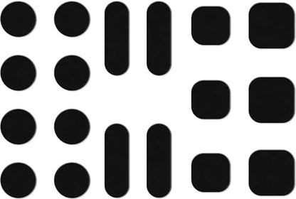 Universal Webcam Covers - Privacy Protection Accessory, No Residue Application, Safe Screen Closure - Dots,Squares and Bars, 18 Pieces - Black - color: Black18