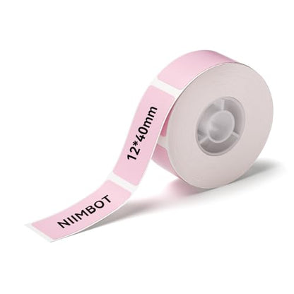 NIIMBOT Label Maker Tape for D11/D110/D101 Label Maker, 12 x 40 mm (0.47'' x 1.57'') for Home Office Labeling Tape Replacement, Pink - color: 12mmx40mm-pink