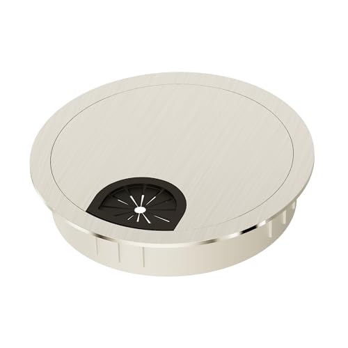 Desk Grommet 2-3/8 Inch 60mm, Zinc Alloy Computer Desk Wire Hole Cover, Office Desktop Cord Cable Hole Metal Ring, Brushed Silver - size: 2-3/8" Brushed Silver