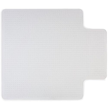 Staples Office Chair Mat, Clear Floor Mats with Lip, Low-Pile Carpets, Extended Under-Desk Coverage, 53 x 45 Inch, Smooth Glide - size: 45" x 53", style: Low-Pile