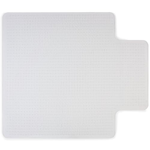 Staples Office Chair Mat, Clear Floor Mats with Lip, Low-Pile Carpets, Extended Under-Desk Coverage, 53 x 45 Inch, Smooth Glide - size: 45" x 53", style: Low-Pile