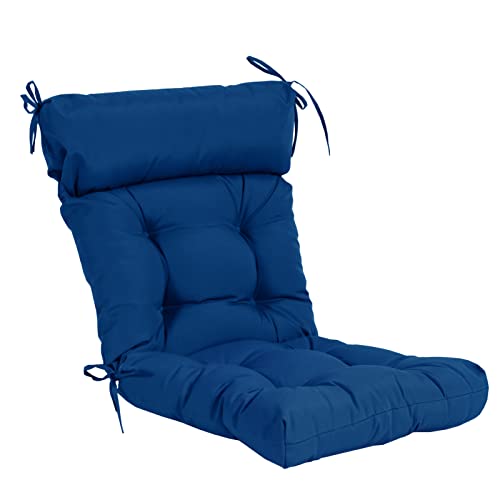 QILLOWAY Outdoor Rocking Chair Cushions Set of 2, 100% Polyester Waterproof Patio Rocking Chair Cushion, High Back Weatherproof Chair Pad for Adirondack & Outdoor Furniture, Royal Blue - color: Royal Blue