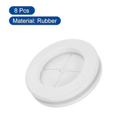 uxcell 8Pcs Rubber Grommets 1-3/16" (30mm) Drill Hole, 1" (25mm) ID Double Sided Hole Plugs Ring Gasket for Firewall Cable Wire Protecting, White - size: 1-3/16"DH, 1"ID