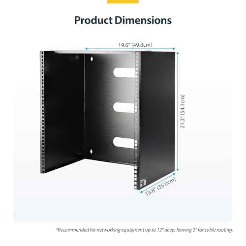 StarTech 12U Wall-Mount Patch Panel Rack, 13.75in, 125lb, TAA (WALLMNT12) - size: 12U