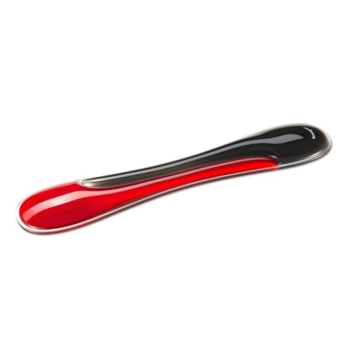 Kensington Slim Duo Gel Wrist Rest for Low Profile Keyboard, Wrist Pad for Keyboard, Ergonomic Wrist Pad for Office, Non-Skid Computer Pad with Wrist Support, Red K62442WW, 19" x 3.7"x 0.7” - color: Red, style: Keyboard Wrist Rest