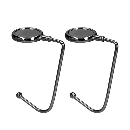 kwmobile Purse Hook for Table - Set of 2 Purse Holder - Handbag Hanger - Portable Bag Holder - Bag Hooks for Desk - Table Hook Dark Slate - color: Dark Slate