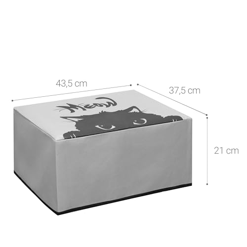 kwmobile Dust Cover Compatible with HP Smart Tank 7005 / Smart Tank 5000 - Printer Case - Grey/Black - Meow Cat - style: Meow Cat 22-01