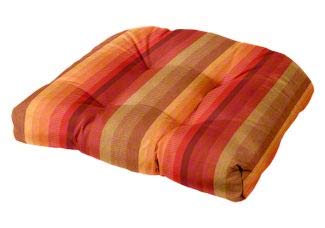 Cushion Source Tufted Chair Cushion | Rounded Back Corners | 21" x 19" x 4" Seat Cushion | No Ties | Indoor/Outdoor | Multiple Sunbrella Fabric Options Available (Sunbrella Astoria Sunset) - color: Sunbrella Astoria Sunset