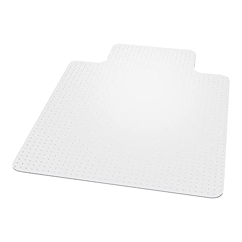 Staples Office Chair Mat, Clear Floor Mats with Lip, Medium-Pile Carpets, Extended Under-Desk Coverage, 48 x 36 Inch, Smooth Glide - size: 36" x 48", style: Medium-Pile