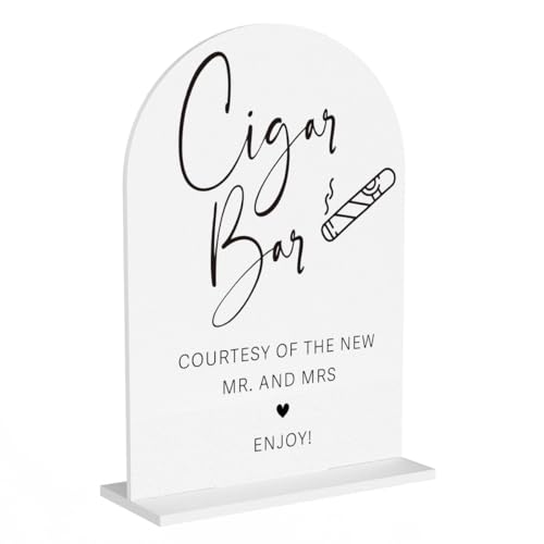 Cigar Bar Sign Wedding Engagement Party Table Desk Acrylic Decor - color: Cigar Bar