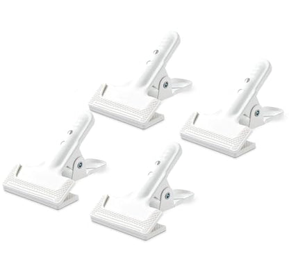 Heavy-Duty Spring Clamps, 4-Pack, 4" Clips, White | Photography Backdrops, Woodworking, Home Improvement