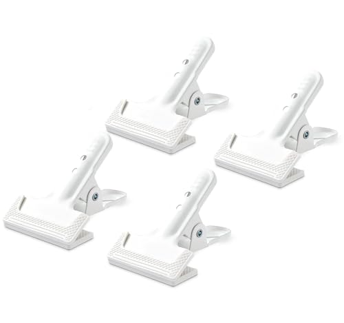 Heavy-Duty Spring Clamps, 4-Pack, 4" Clips, White | Photography Backdrops, Woodworking, Home Improvement