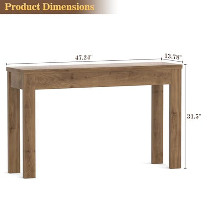 Armocity Console Table, 47" Farmhouse Wood Entryway Table, Sofa Tables Narrow Long Behind Couch, Entry Table for Entrance, Hallway, Living Room, Brown Oak - color: Brown Oak, size: 47"