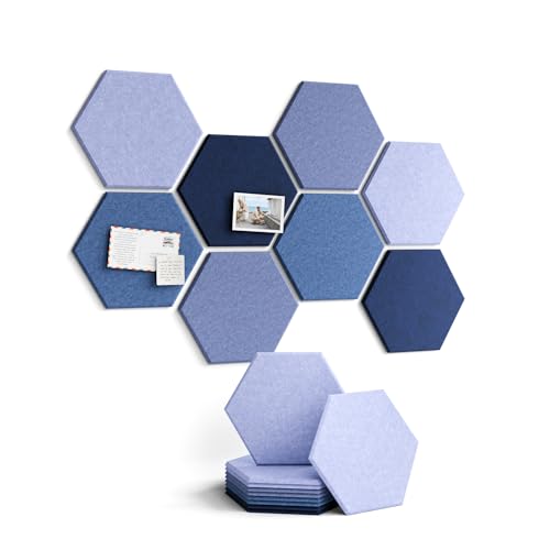Fluxynara Hexagon Cork Board Alternative for Walls Decor-8-Pack Felt Bulletin Board Tiles,with 50 Adhesive Tabs for Office,Classrooms & Home Pin Board Felt Board-Denim Mist - color: Denim Mist-1, size: 8-Pack